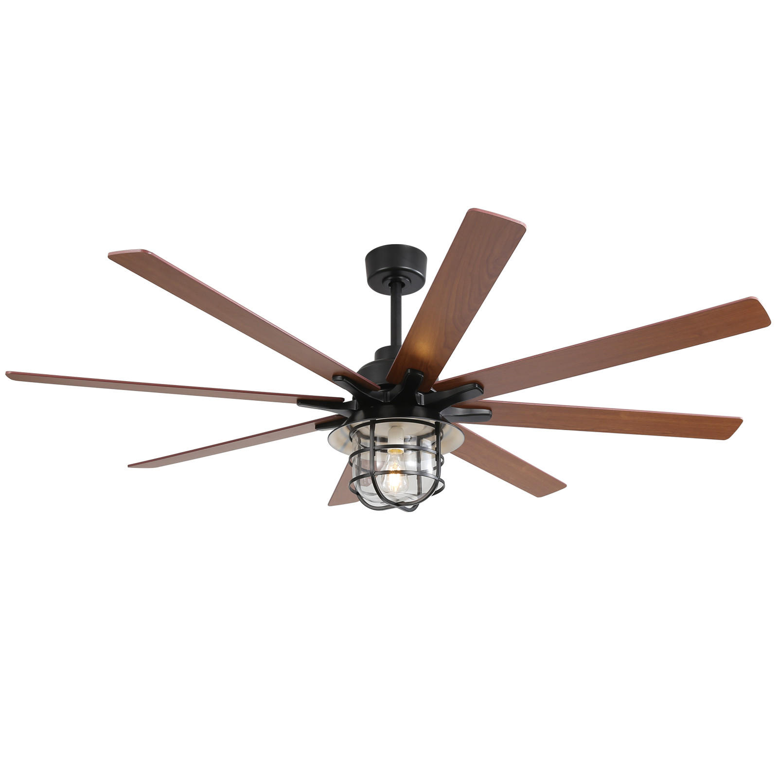 DECKENVENTILATOR DE-16281 66 Zoll Industrie mit E27-Lampe - Schwarz, Holzwerkstoff (168/168/30.8cm) - ComfortXL