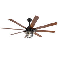 DECKENVENTILATOR DE-16281 66 Zoll Industrie mit E27-Lampe - Schwarz, Holzwerkstoff (168/168/30.8cm) - ComfortXL