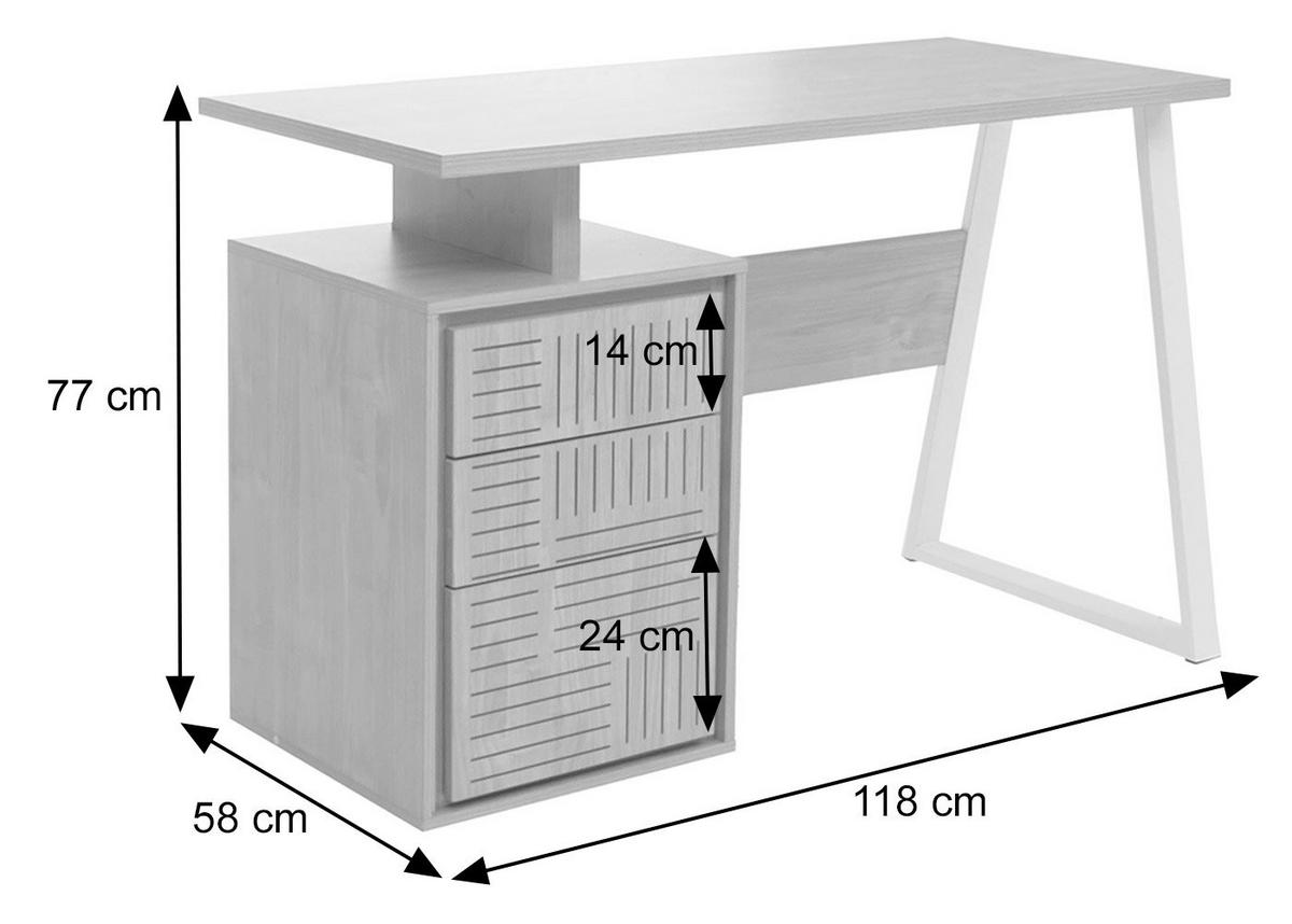 SCHREIBTISCH quadratisch Beige - Beige, Holz (58/118/77cm) - MCW