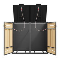 MÜLLTONNENBOX 2er abschließbar 120-240L Lüftung 2 Türen - Multicolor, Metall (84.5/118/132cm) - FLIEKS