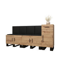 GARDEROBEN-SET 95/210/45,6 - Schwarz/Eiche Artisan, Holz/Kunststoff (210/95/45.6cm) - Abiks Möbel