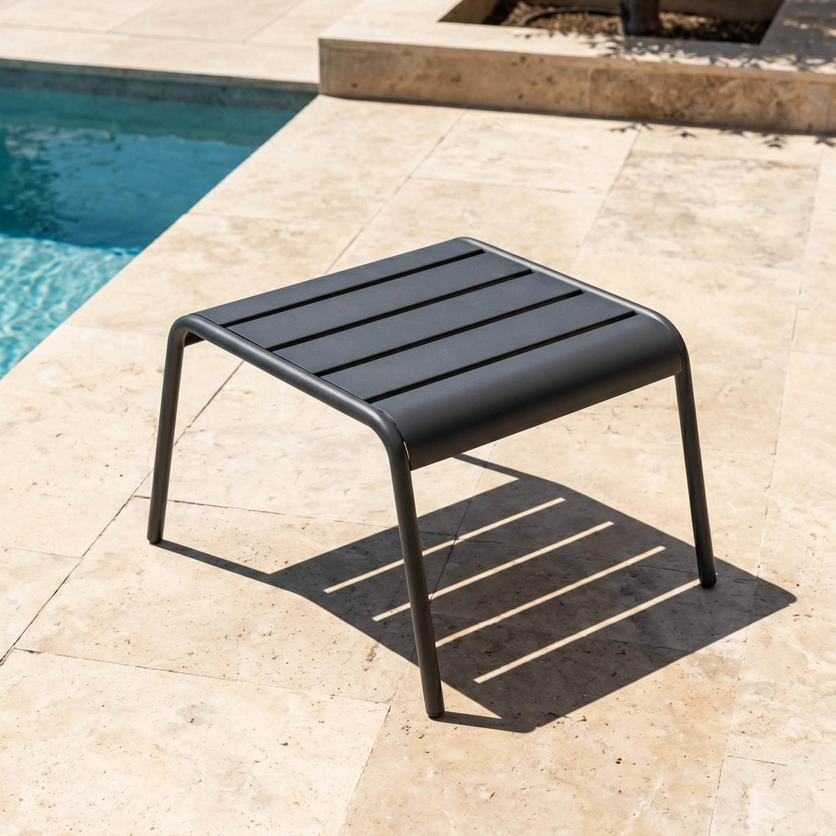 GARTENHOCKER, Grau - Grau, Metall (44/30/40cm) - Oviala