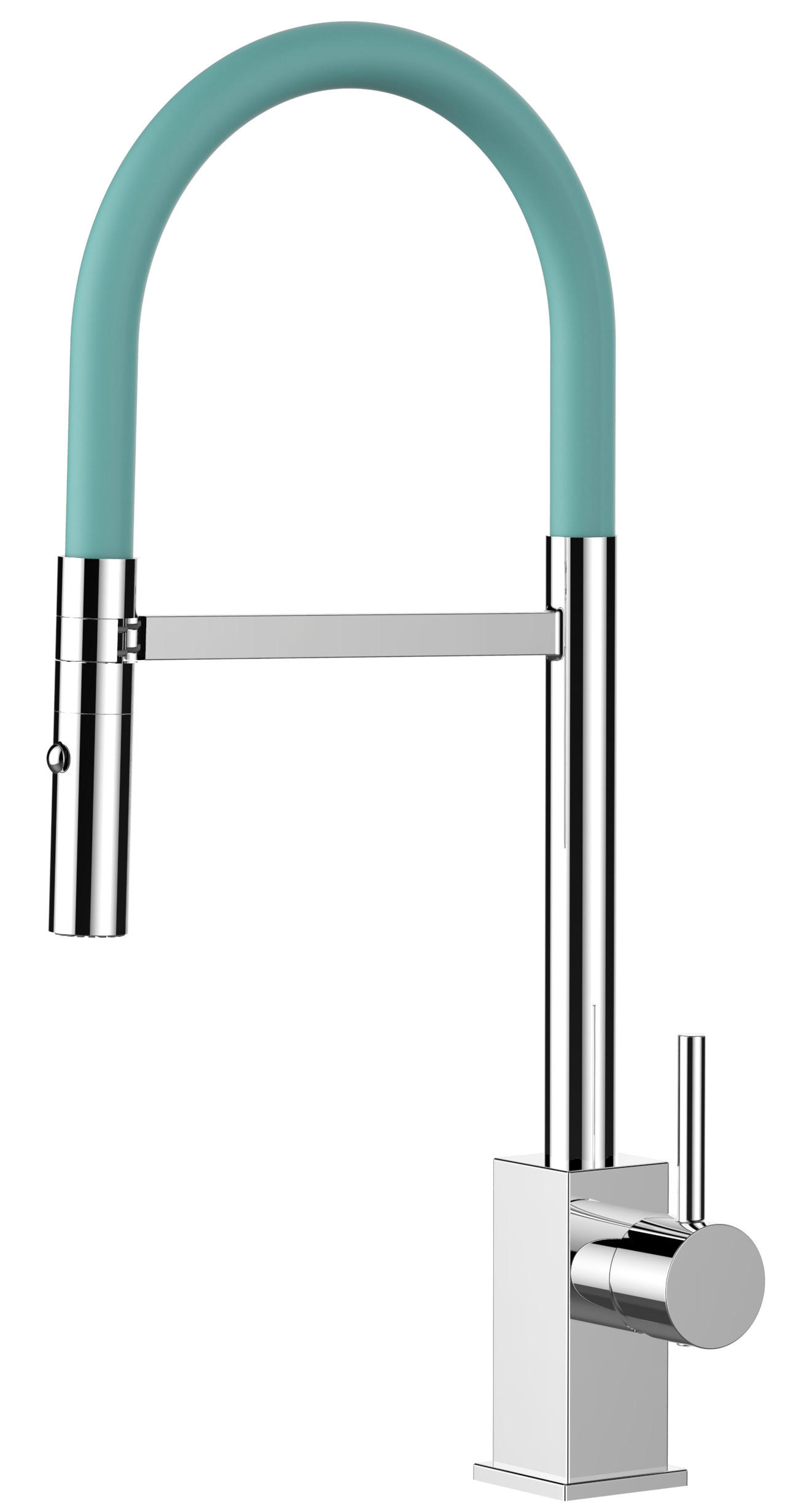 KÜCHENARMATUR, Verchromt und Türkis, 2-Strahl-Brause - Türkis, Metall (23/52.2/23cm) - VIZIO