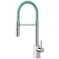KÜCHENARMATUR, Verchromt und Türkis, 2-Strahl-Brause - Türkis, Metall (23/52.2/23cm) - VIZIO