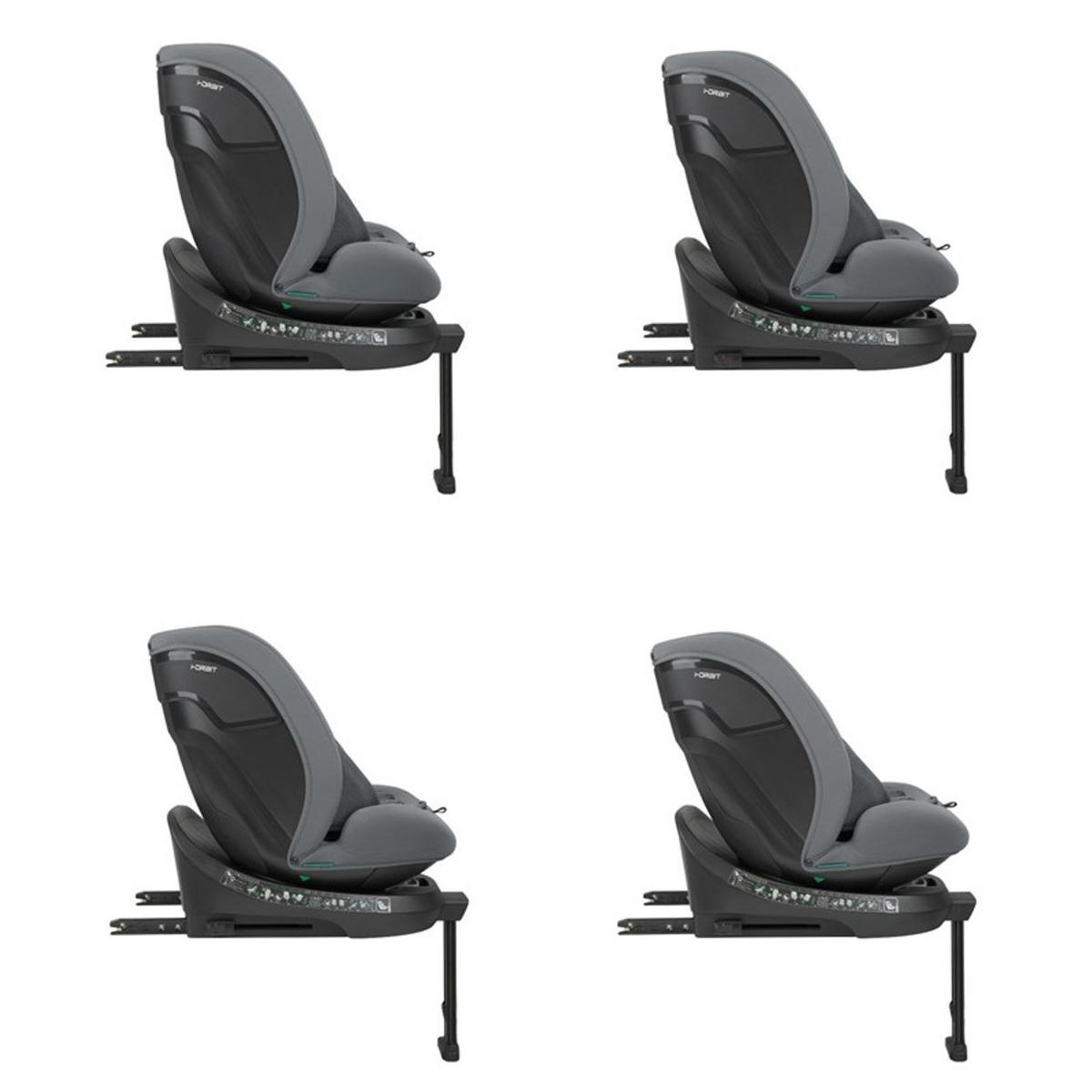 KINDERSITZ i-Orbit i-Size hellgrau (40-150cm) Gruppe 0+/1/2/3 Isofix Stützbein - Grau, Kunststoff (45/82/51cm) - Kikka boo