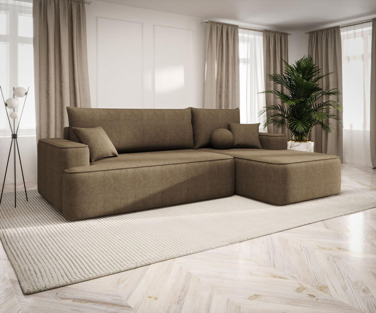 ECKSOFA mit Schlaffunktion FIGO Curio 20 Rechts - Braun, Textil (250/150cm) - Bedante
