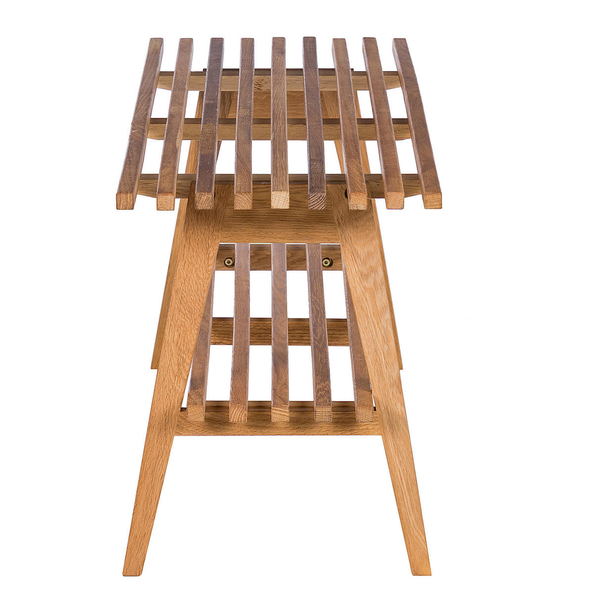 GARDEROBENBANK - Eiche massiv - Braun, Holz (100/45/35cm) - home24