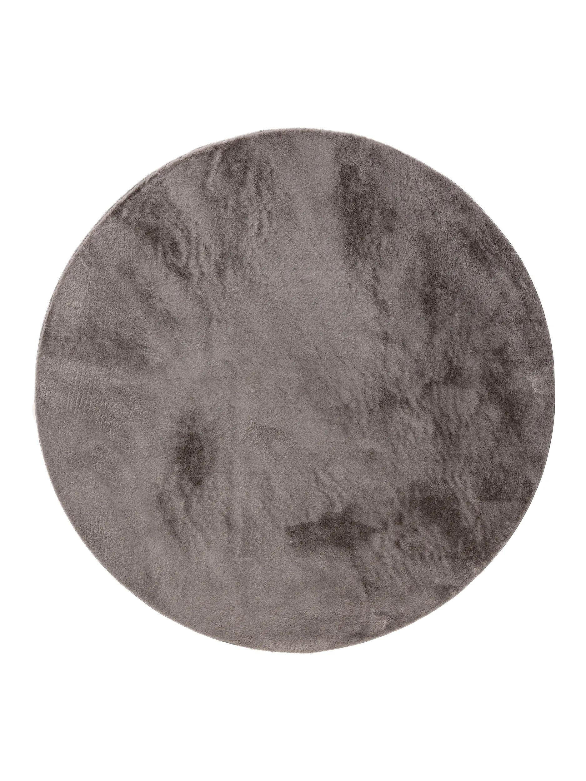 KUNSTFELLTEPPICH Furry Grau ø 120 cm rund - Grau, Kunststoff (120/120cm) - benuta