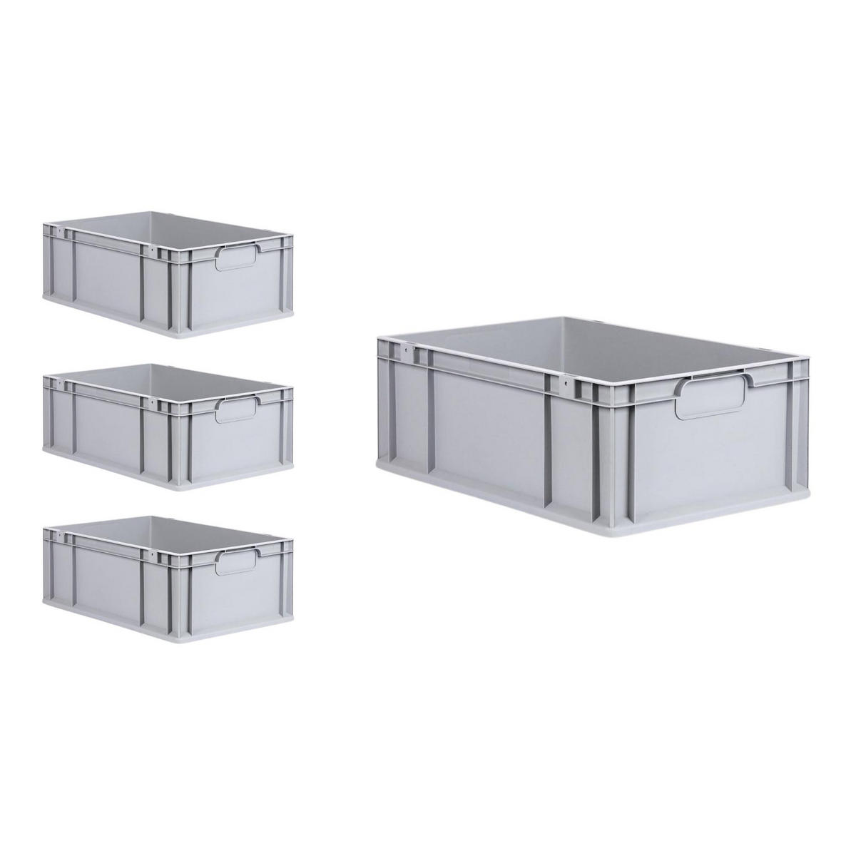 EUROBOX 4x Nextgen Economy Mit Auflagedeckel Grau/Gelb Griffe Geschlossen 44 Liter - Gelb, Kunststoff (40/22/60cm) - PROREGAL