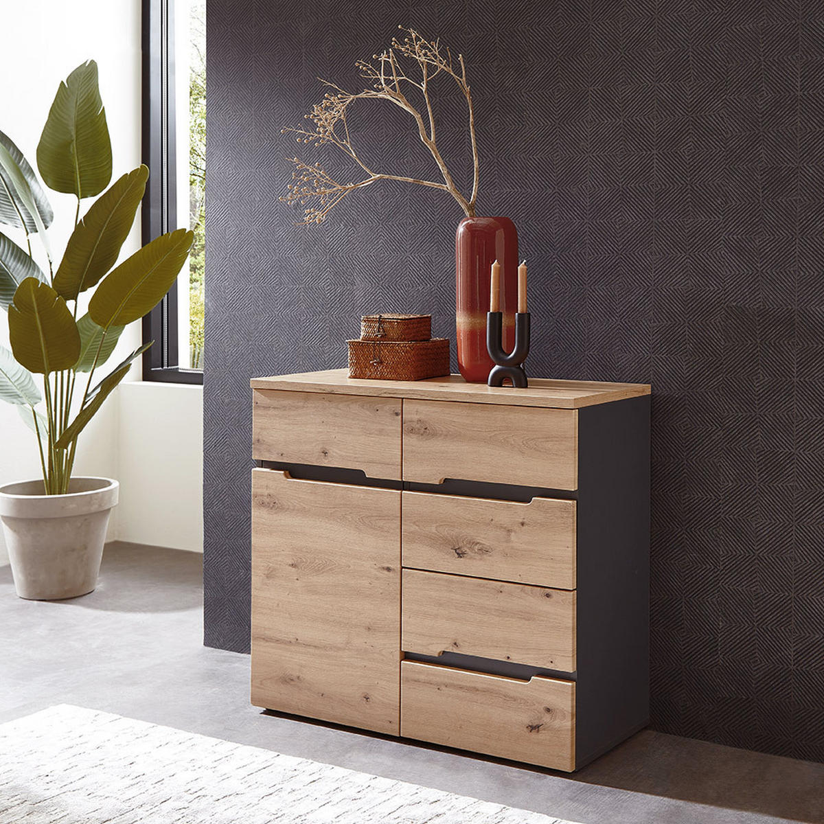 KOMMODE Manresa-36 - Braun, Holzwerkstoff (90/82/38cm) - Lomado