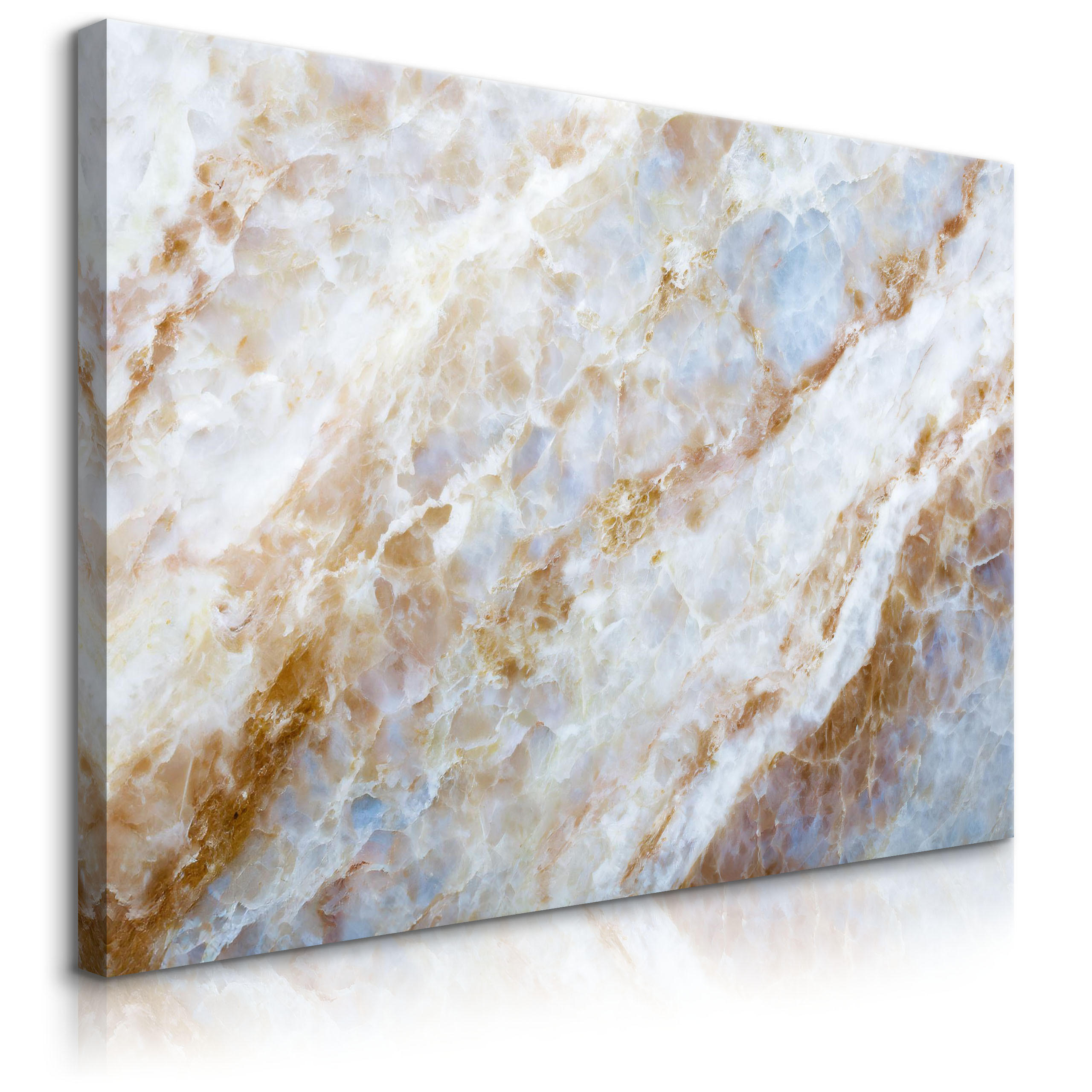 BILD für Schlafzimmer ABSTRAKTION Marmor Moderne Muster 120/80 cm - Blau/Beige, Textil (120/80cm) - Muralo