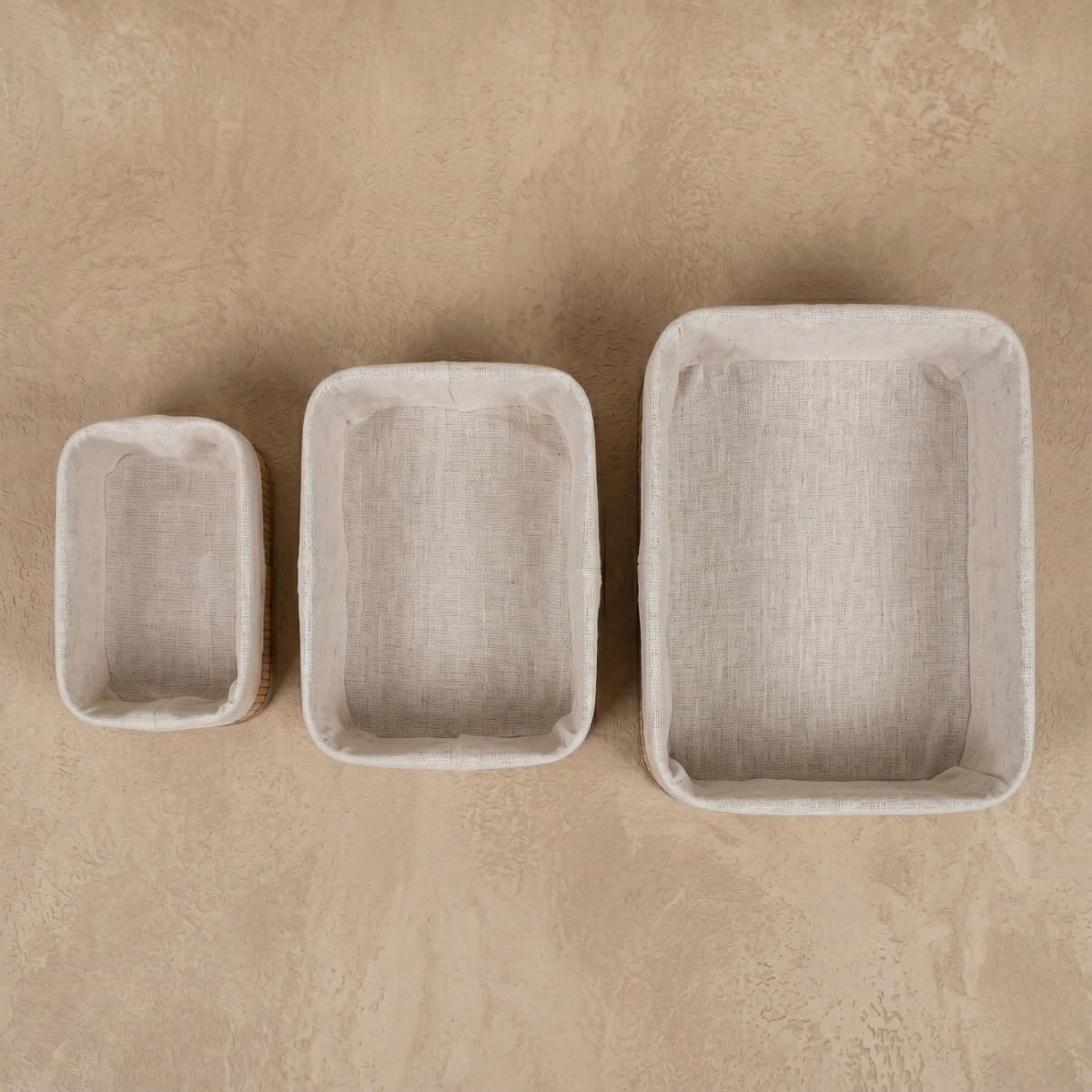 KORB 3er-Set 30/20/13 cm - Beige, Naturmaterialien (20/12/30cm) - BOXIMO