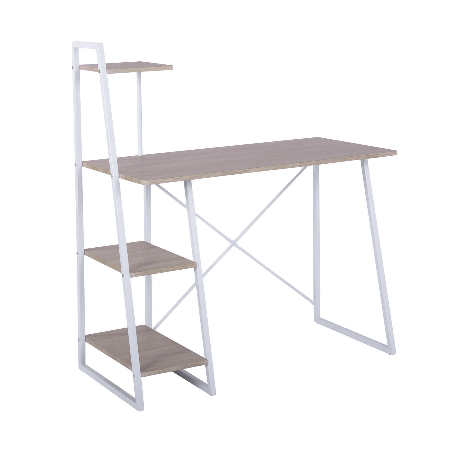 SCHREIBTISCH in Beige und Weiß - Beige/Weiß, Holzwerkstoff/Metall (104/50/128cm) - Urban Meuble