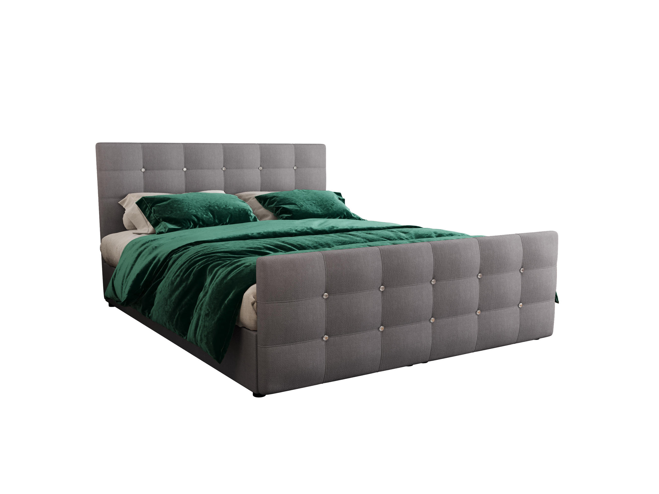 BOXBETT KLEO 180x200, mit Matratze H3 und Topper, Cosmic 160 - Hellgrau, Holz/Kunststoff (180/200cm) - Bedante