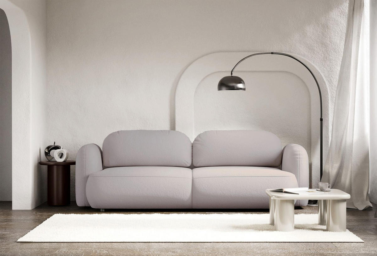 3-SITZER SCHLAFSOFA Tvoya Graubeige Chenille - Taupe/Schwarz, Kunststoff/Textil (253/82/110cm) - Selsey