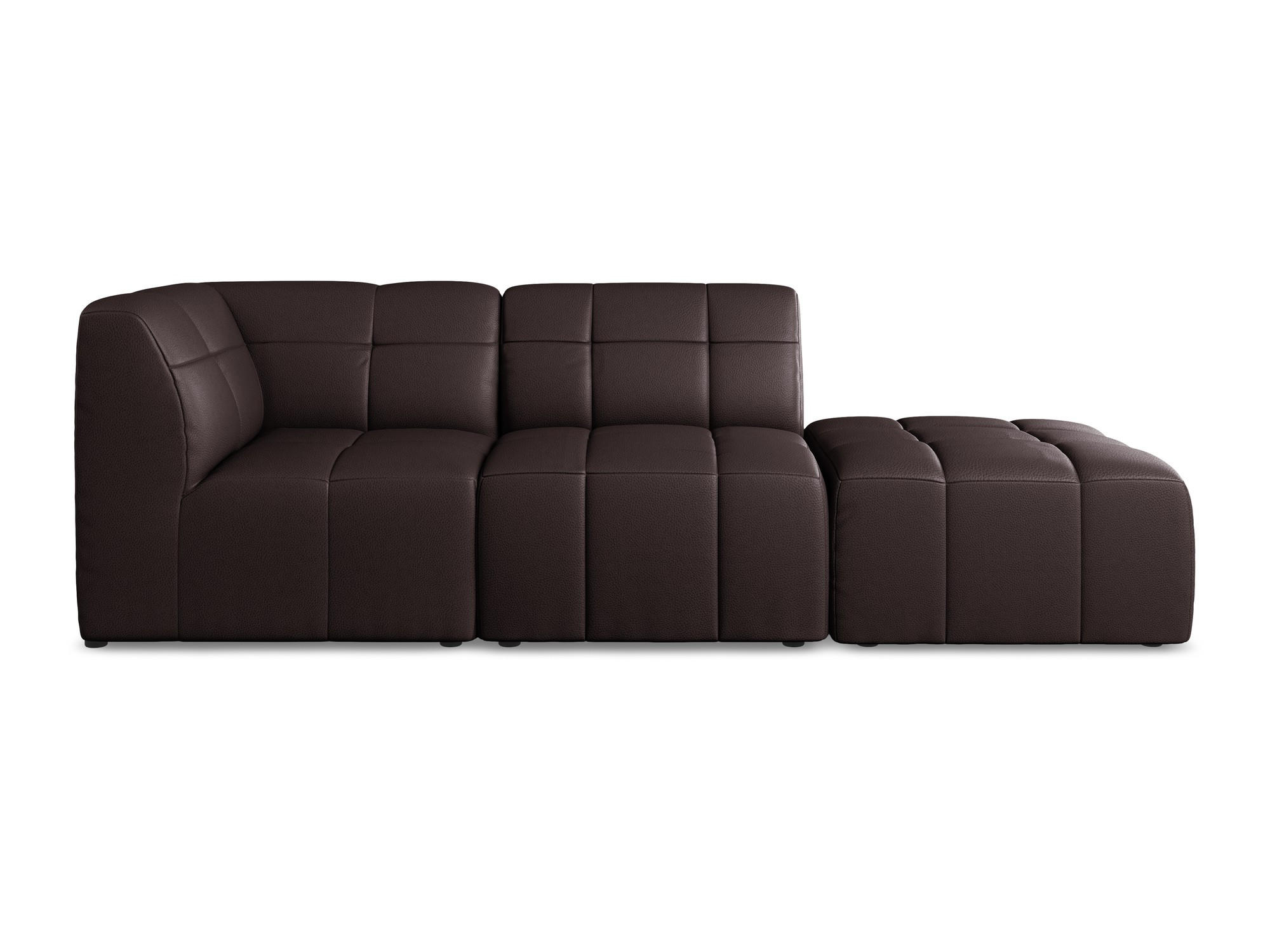 ECKSOFA Rechts Kunstleder Violett - Pflaume/Schwarz, Holzwerkstoff/Kunststoff (240/90cm) - Makamii