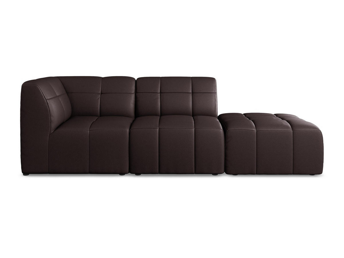 ECKSOFA Rechts Kunstleder Violett - Pflaume/Schwarz, Holzwerkstoff/Kunststoff (240/90cm) - Makamii