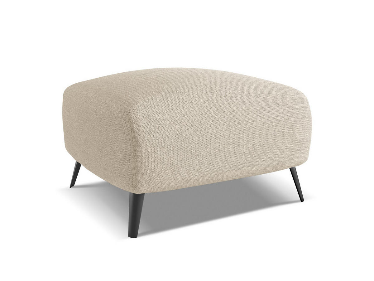 POUF Chenille Stoff Beige - Beige/Schwarz, Textil/Metall (65/44/65cm) - Makamii