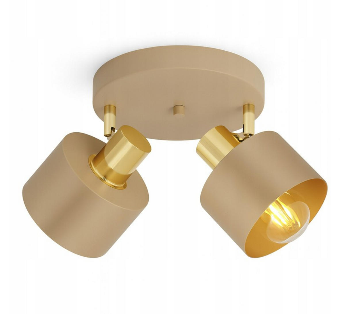 DECKENLEUCHTE Ecru - Beige/Goldfarben, Metall (30/30/21cm) - kiki design