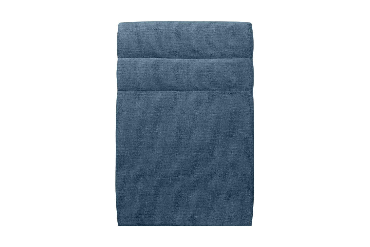 KOPFTEIL Modell Linien – Ozeanblauer Stoff 90 cm - Beige/Dunkelblau, Holz (90/120/10cm) - Sommeil de Plomb