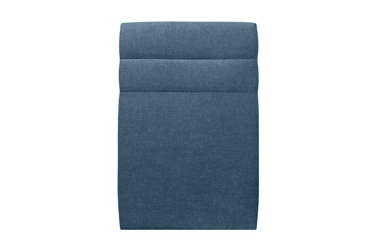 KOPFTEIL Modell Linien – Ozeanblauer Stoff 90 cm - Beige/Dunkelblau, Holz (90/120/10cm) - Sommeil de Plomb