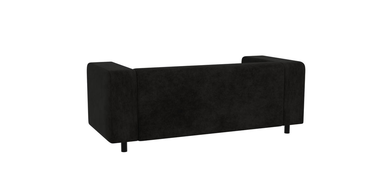 2-SITZER-SOFA Tove Schwarz Cord - Schwarz, Holz/Kunststoff (151/65/80cm) - S-Style Möbel
