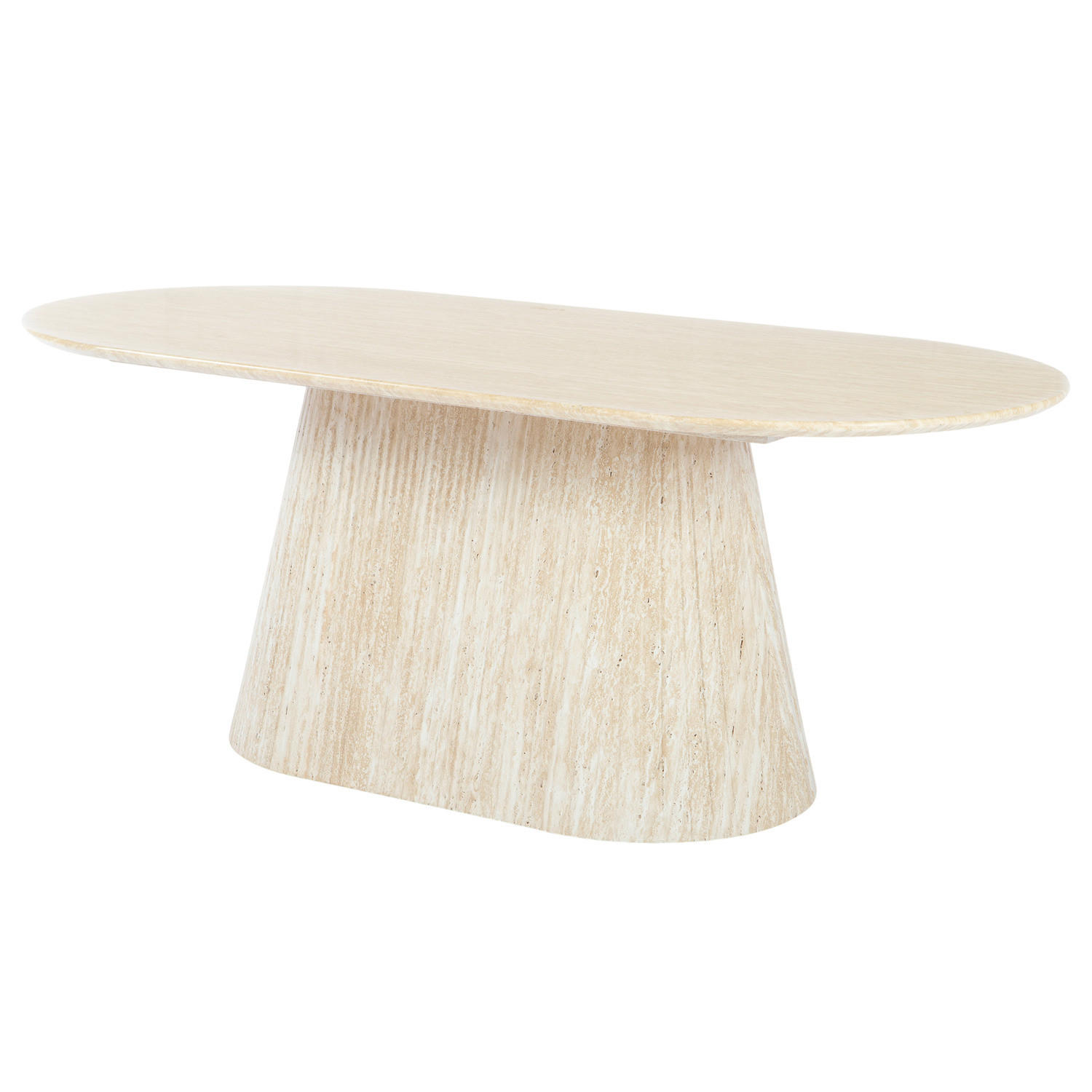 COUCHTISCH - Travertin Stein Dekor - Beige, Holzwerkstoff (60/120/48cm) - home24