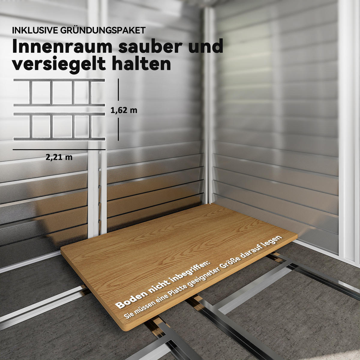GARTENHAUS Dunkelgrau 240.0/206.0/198.0cm - Dunkelgrau, Metall (206/198/240cm)