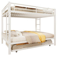 ETAGENBETT 140/200 cm aus Metall mit Ausziehbett in Weiß - Weiß, Metall - BEAOK