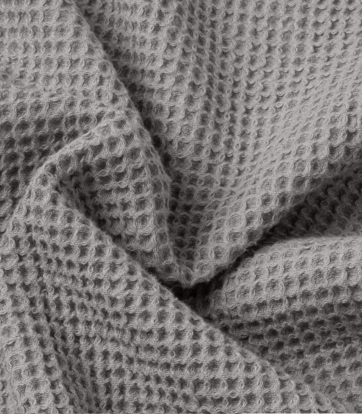 STRANDTUCH & Saunatuch Island. Waffel-Baumwolle. Grau - Grau, Textil (100/180cm) - SOWL