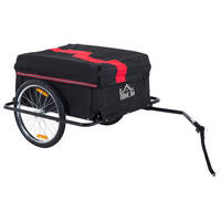 TRANSPORTANHÄNGER Fahrradanhänger Lastenanhänger Fahrrad Anhänger Schwarz - Schwarz, Metall (61/38/845cm) - HOMCOM