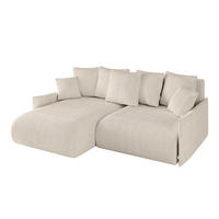 ECKSOFA mit Schlaffunktion und Bettkasten ONESK-L -v1 208x165x40 Beige Cord - Beige, Holzwerkstoff/Kunststoff (208/165cm) - ALTDECOR