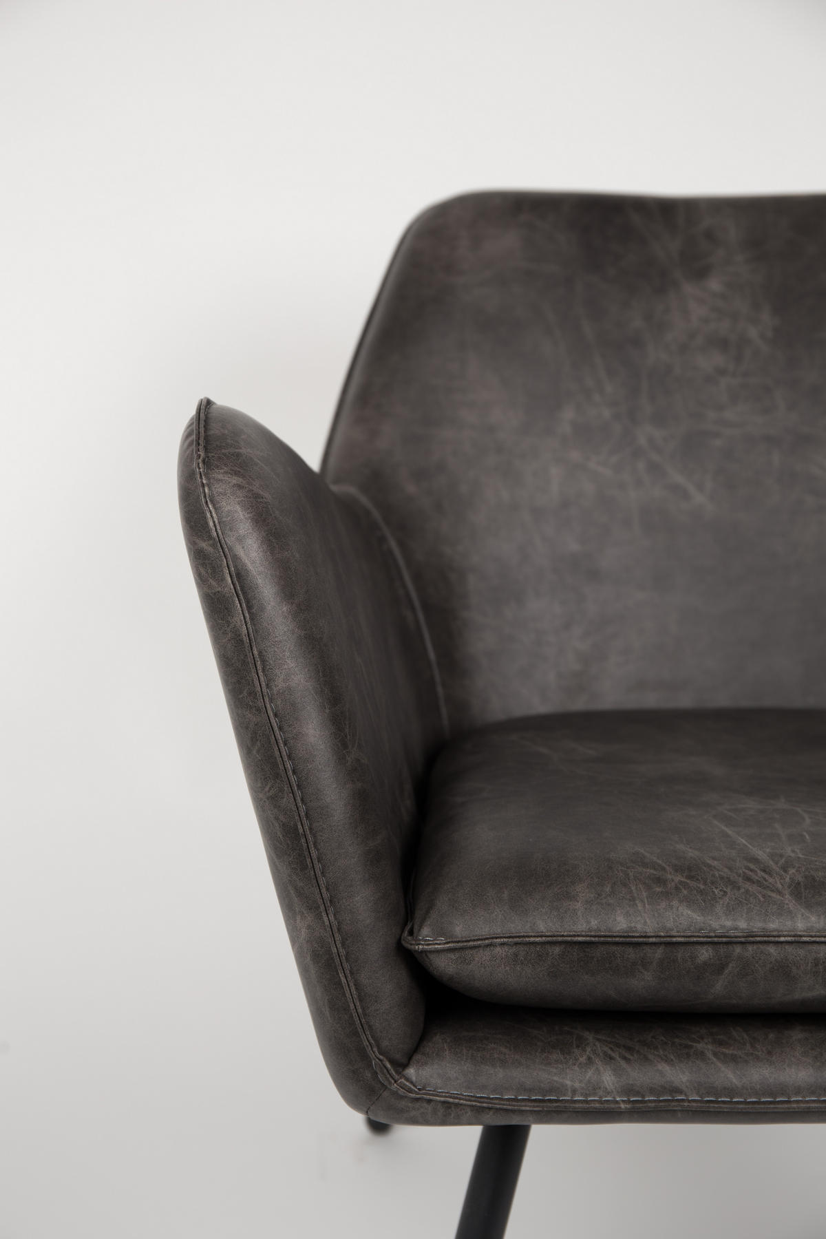 SESSEL Bon - Grau - 76/80/78 cm - Grau, Textil (80/78/76cm)