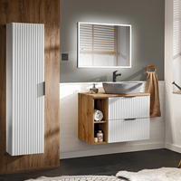 BADMÖBEL-SET 3-TLG. Adelaide-56 - Weiß, Holzwerkstoff (314/140/47cm) - Lomado