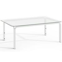 GARTENTISCH RAMBE Stahlrahmen, LOFT, Weiß - Weiß, Glas/Metall (65/125/41.5cm) - KONSIMO®