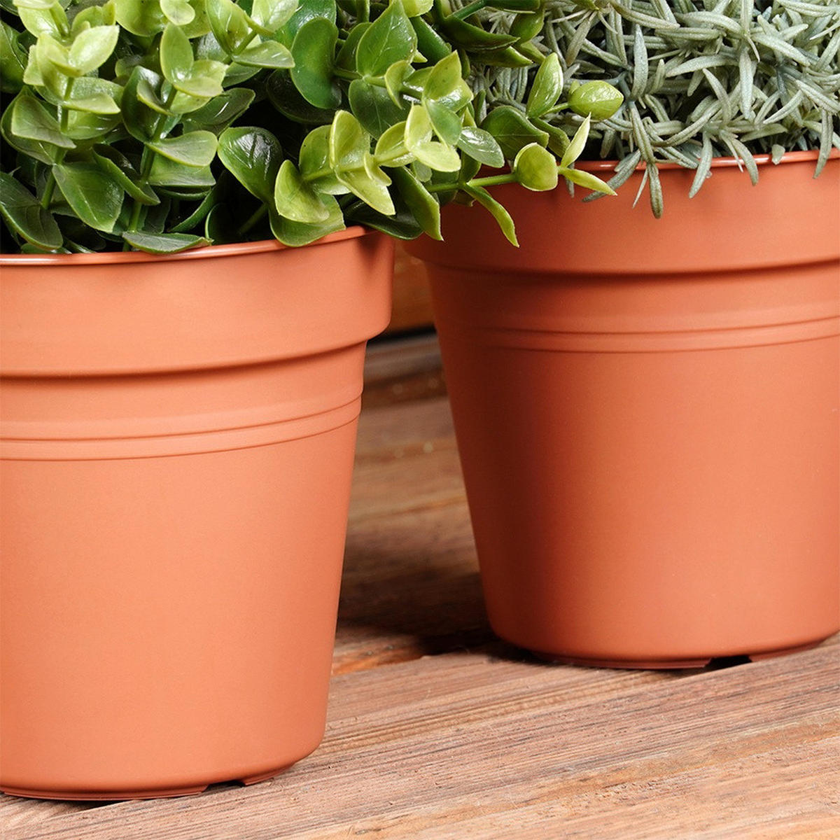 GARTENTOPF-SET Kunststoff 3 Stk. 13 cm Terracotta - Terracotta, Kunststoff (12cm) - ProGarden