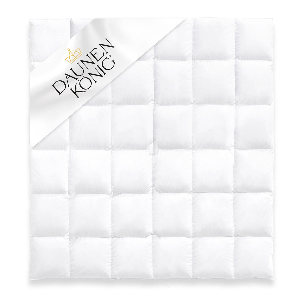 QUEEN Winterbettdecke "warm" 70% Daunen warm - Weiß, Naturmaterialien/Textil (155/220cm) - Daunenkönig