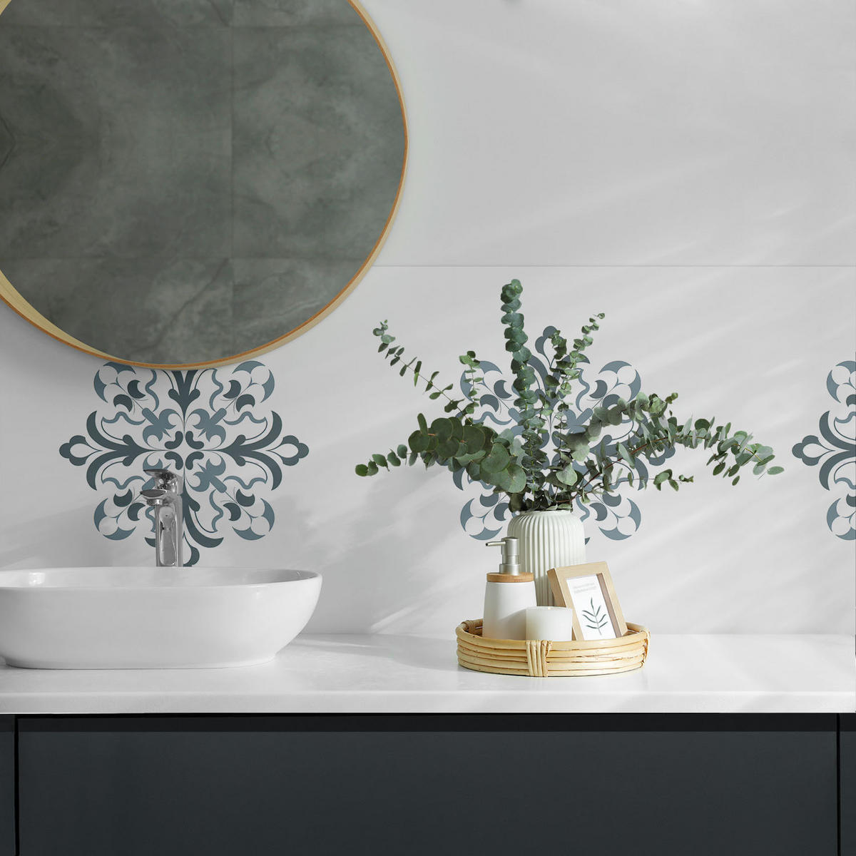 WANDPANEEL 4x 50x50 cm selbstklebend Velaria - Hellgrau, Kunststoff (50/1.6/50cm) - Wallfluent