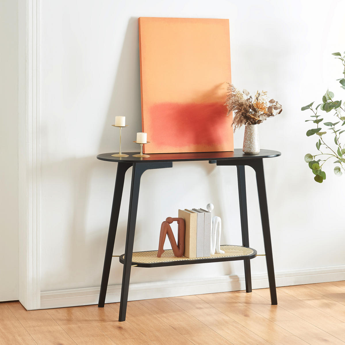 KONSOLENTISCH Taivalkoski - Schwarz, Holz (35/100/80cm) - [en.casa]
