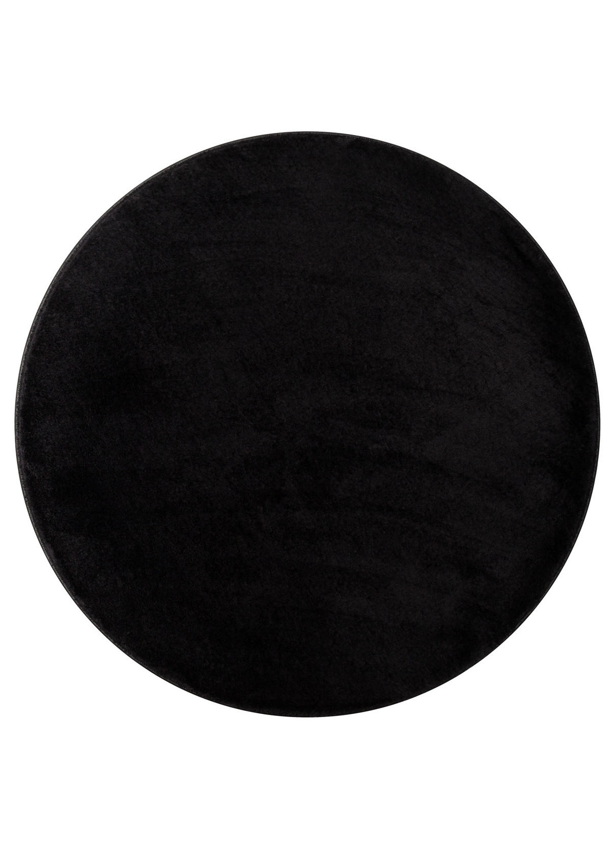 TEPPICH CUDDLE ROUND Schwarz 100/100 cm - Schwarz, Kunststoff (100/100cm) - Tapiso
