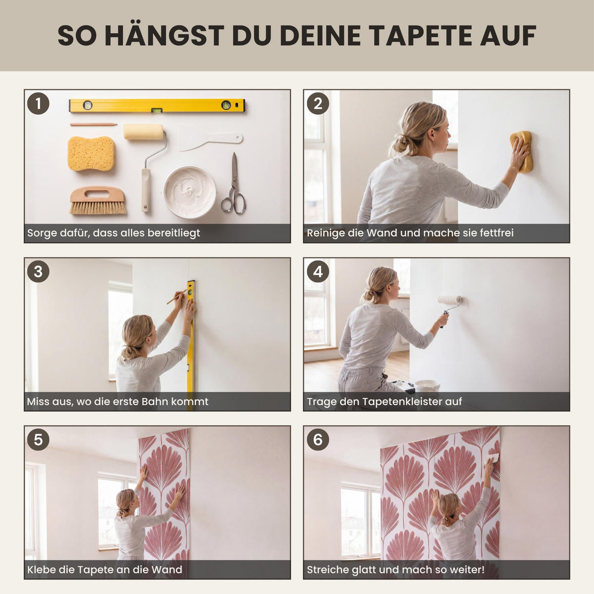 TAPETE - Fächer - Motiv - Terra - 350x220 cm - Rotbraun, Papier (350/220cm) - OnlyWow