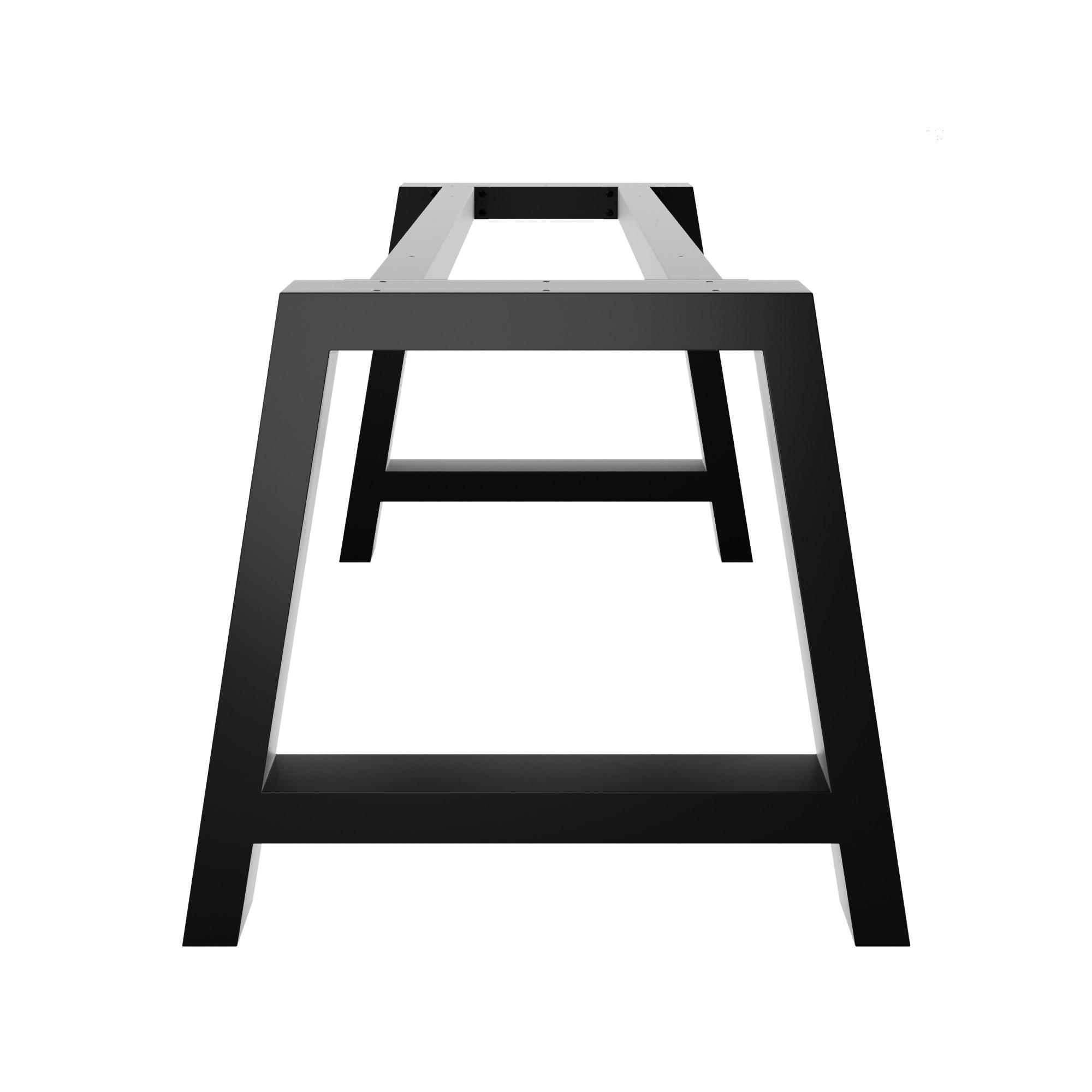 TISCHBEINE Ksora Extreme Metall Schwarz 160/80/72 cm - Schwarz, Metall (80/72/160cm) - Metalo Pro