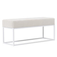 POLSTERBANK STELLA 100 cm Metallgestell, Weiß / Creme - Creme/Weiß, Textil/Metall (100/44/30cm) - Idohome