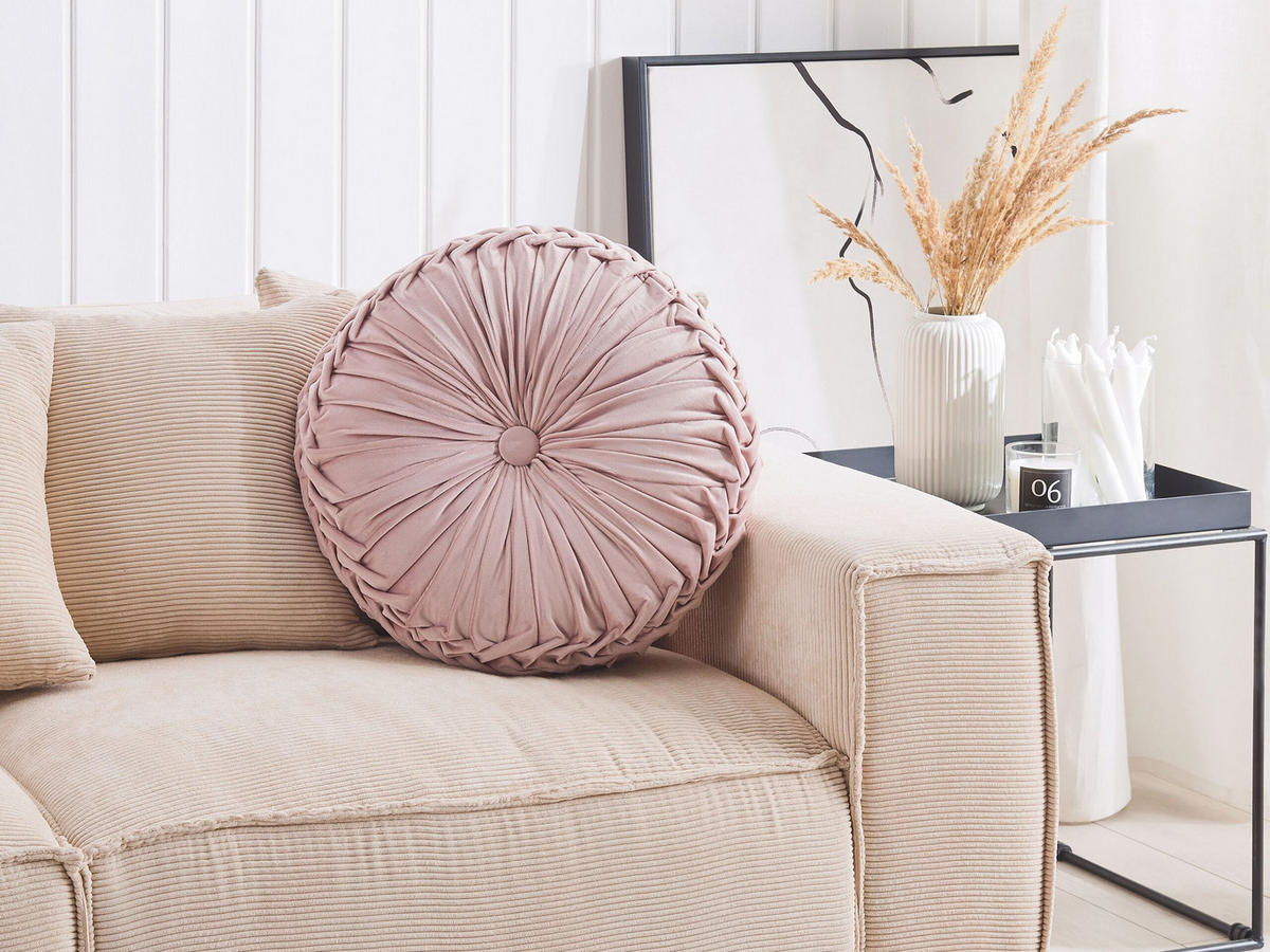 DEKOKISSEN Pastellrosa 40/40 cm Udala - Pink, Textil (40/40cm) - Beliani