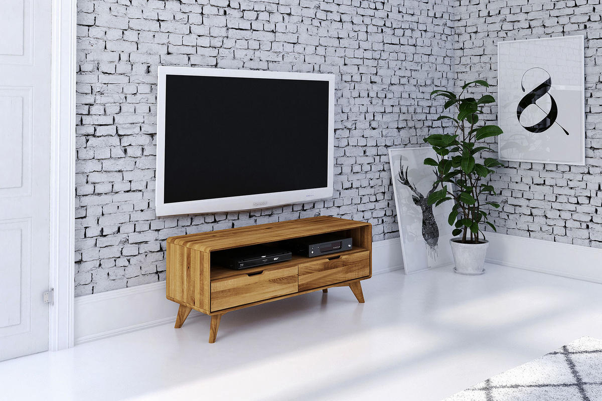 GREG HIFI-SCHRANK Wildeiche - Wildeiche, Holz (120/48/40cm) - byoak