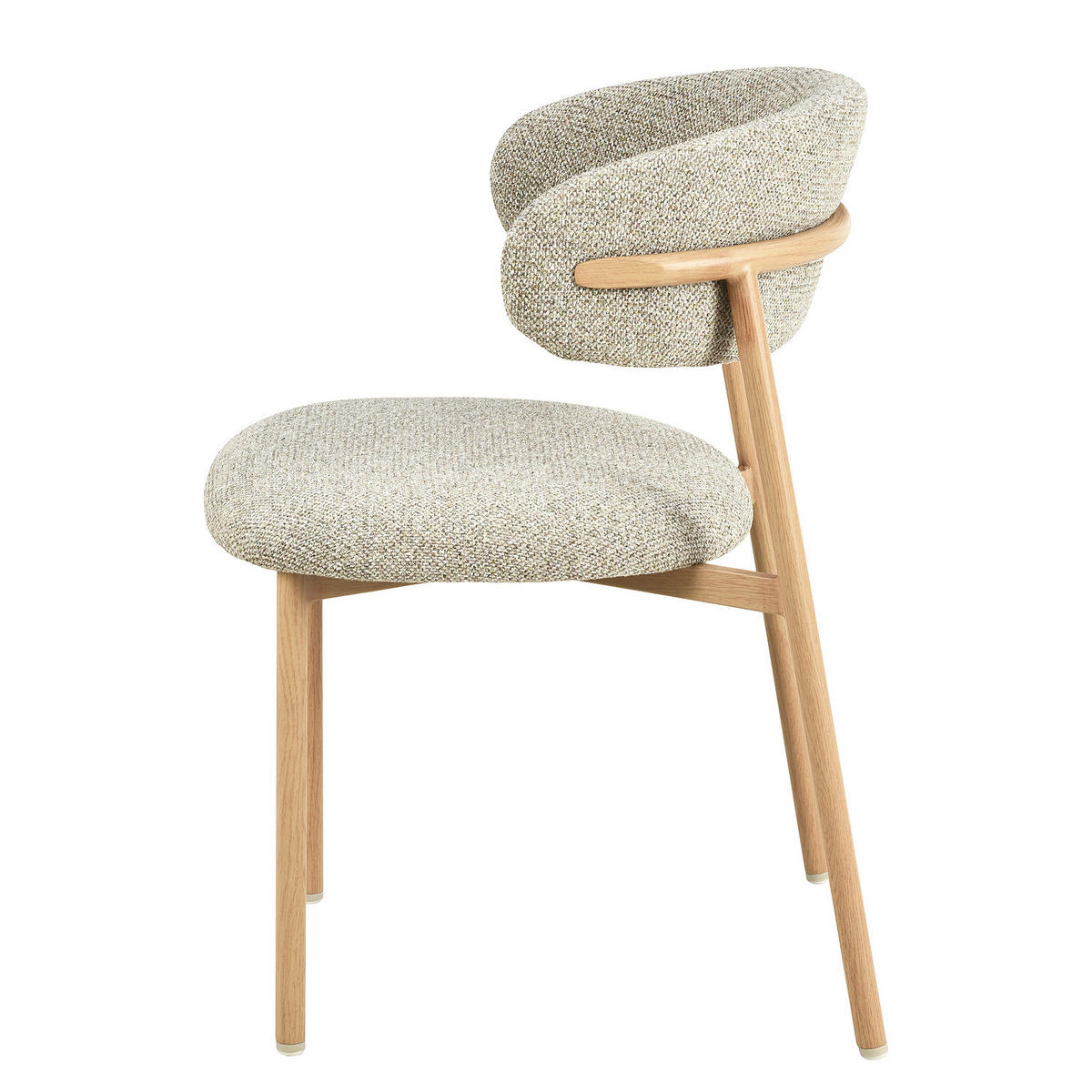POLSTERSTUHL - 2er-Set - Strukturstoff / Edelstahl - Beige, Textil/Metall (55/80/57cm) - home24