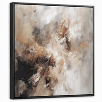 LEINWAND Bilder mit Rahmen - Farbe - Abstrakt - Beige - Kunst - 50x50 - Greige, Textil (50/50cm) - MuchoWow
