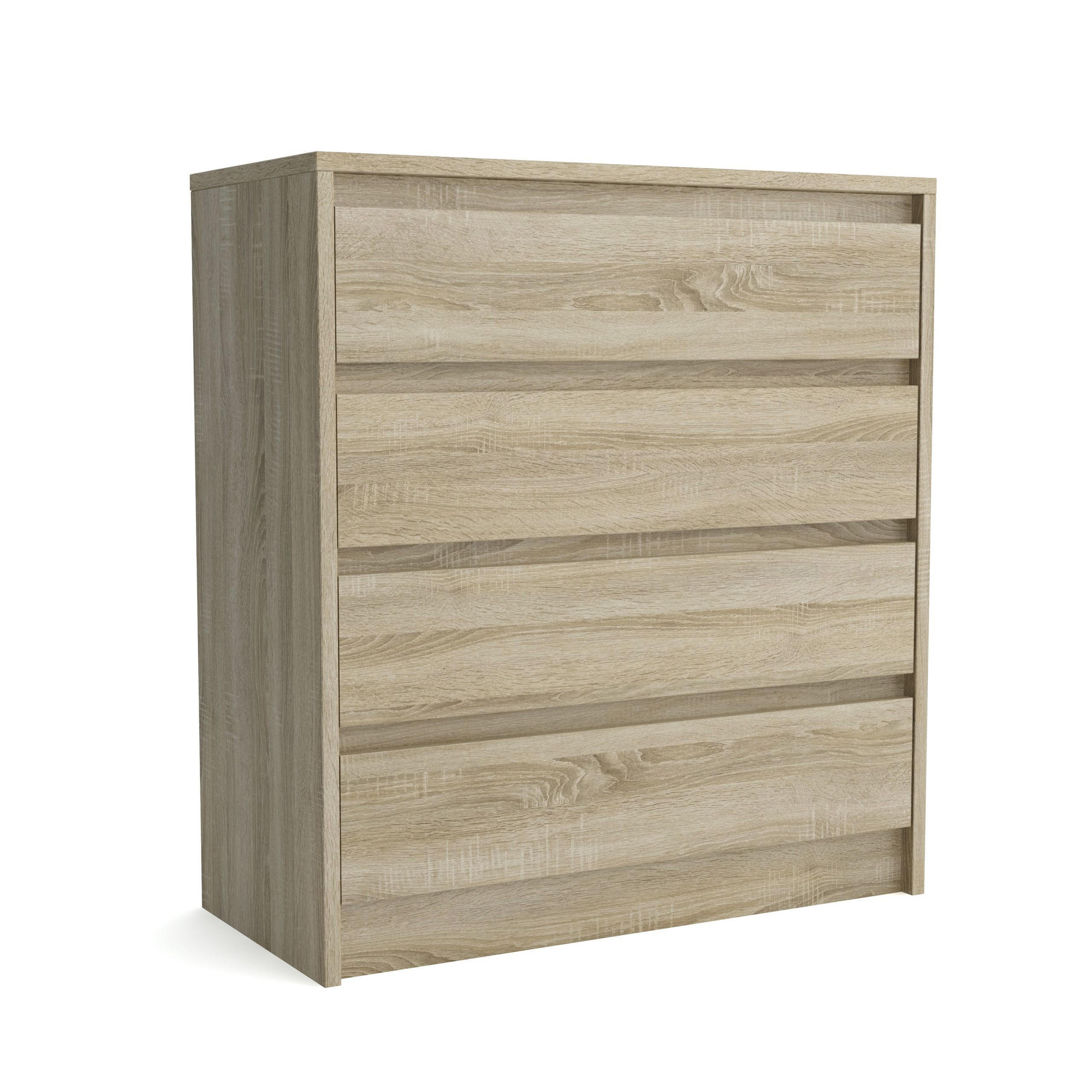 KOMMODE ASTORRE 75/82/35 cm mit 4 Schubladen Sonoma Eiche - Sonoma Eiche, Holzwerkstoff (75/82/35cm) - MASSENO