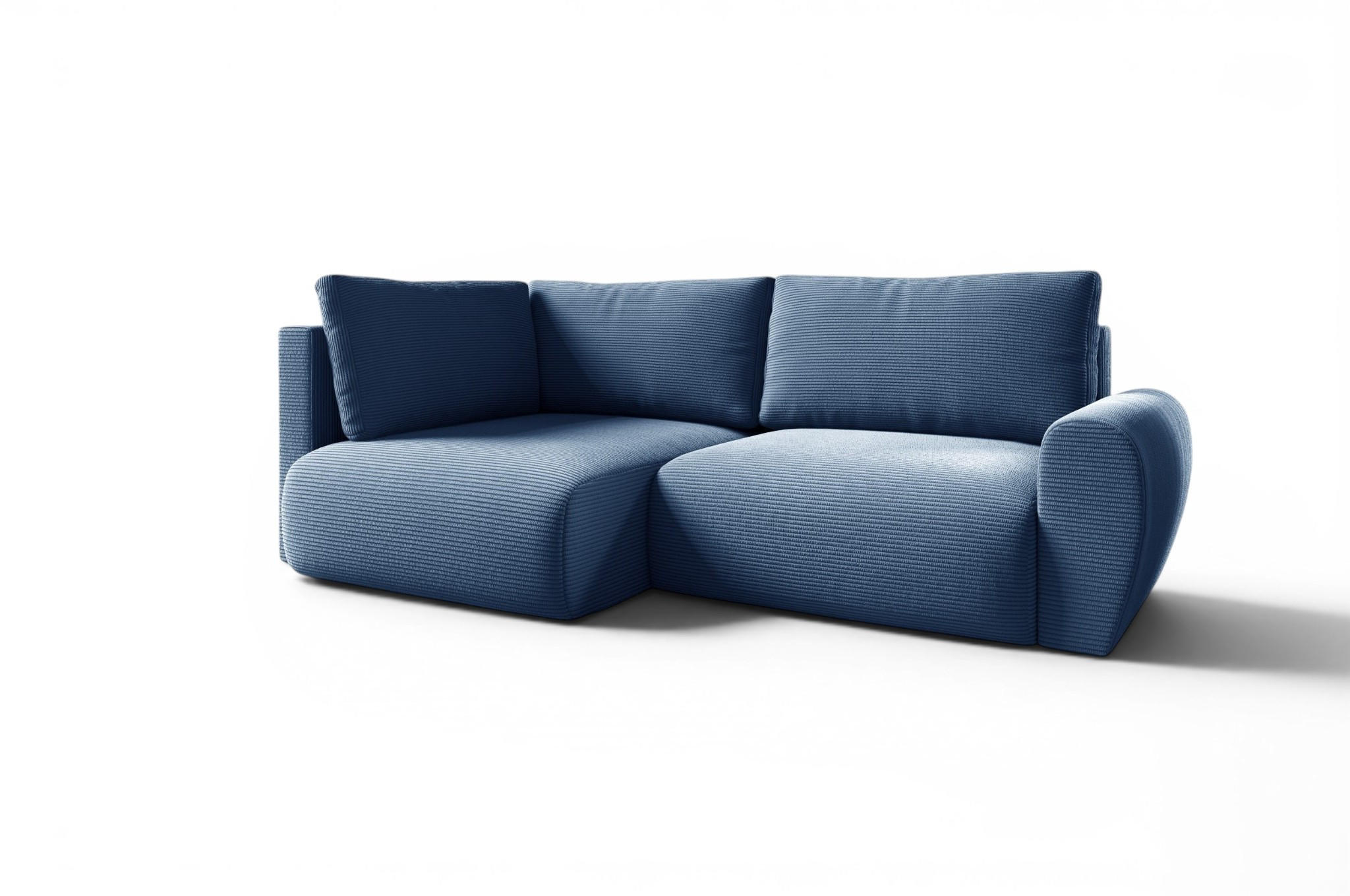 ECKSOFA Galan Mini Mit Schlaffunktion - Blau, Holzwerkstoff/Textil (241/153cm) - Fun Möbel