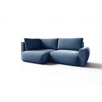 ECKSOFA Galan Mini Mit Schlaffunktion - Blau, Holzwerkstoff/Textil (241/153cm) - Fun Möbel